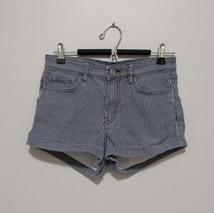 High-waisted striped shorts